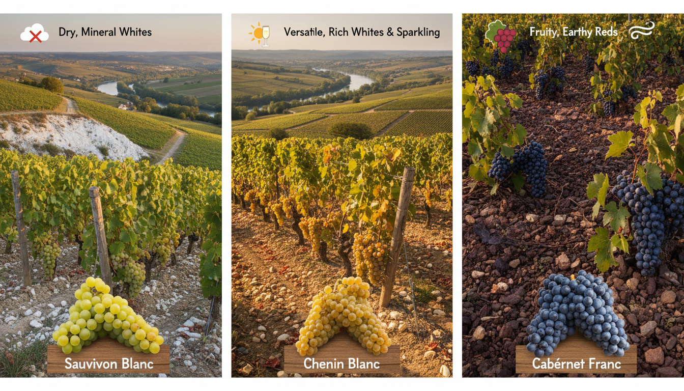 explorez les vins de loire, découvrez les cépages variés et les terroirs uniques qui font la richesse de cette région viticole emblématique.